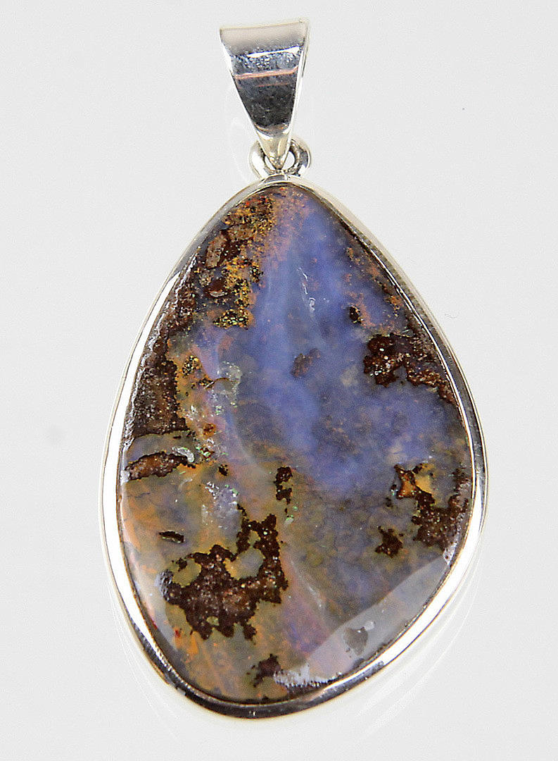 OPAL PENDANT WITH BOULDER OPAL SILVER 925.