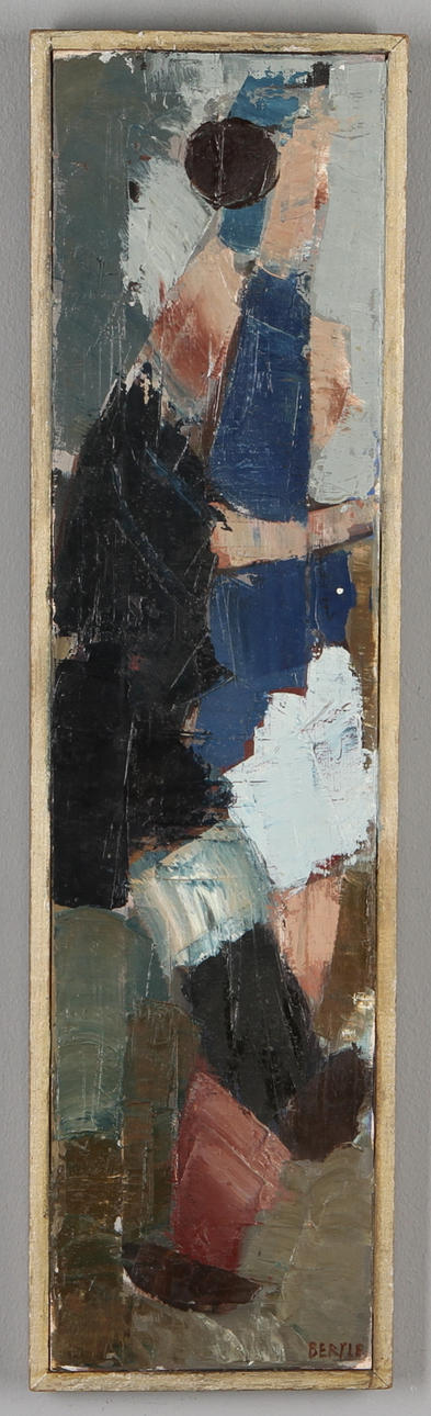 LARS BERTLE. Fotbollsspelare, olja på duk, signerad.