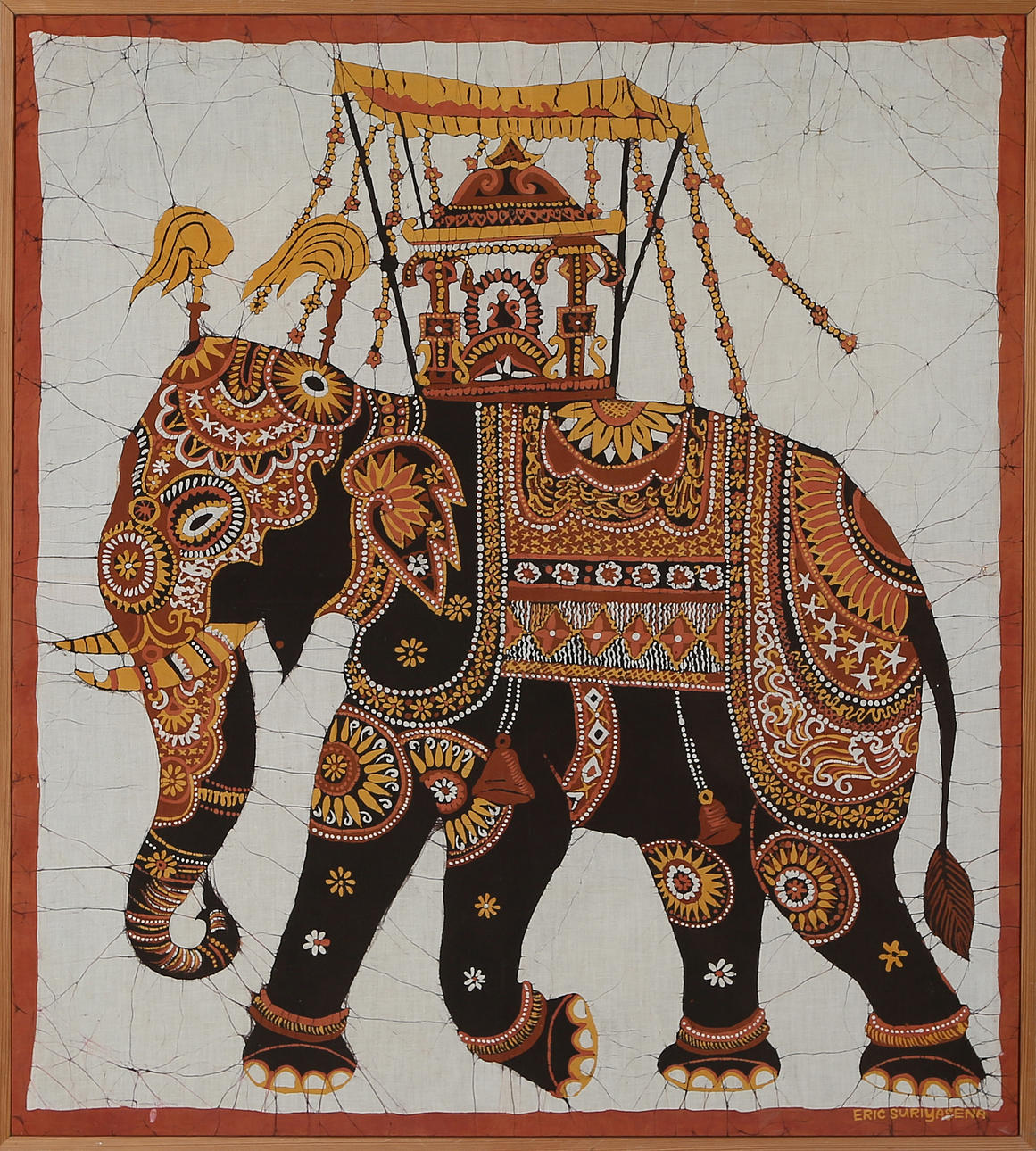 TEXTIL TAVLA, batik, 1900-tal.