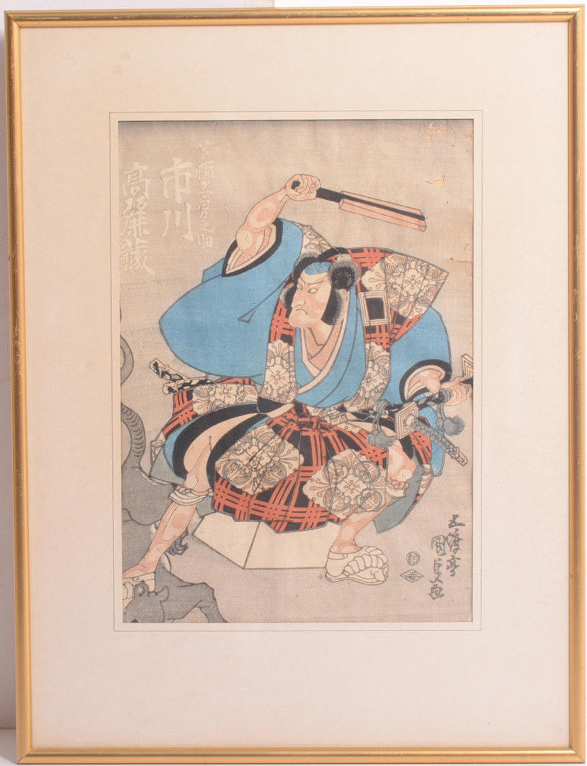 UTAGAWA KUNISADA. Samuraj. Träsnitt.