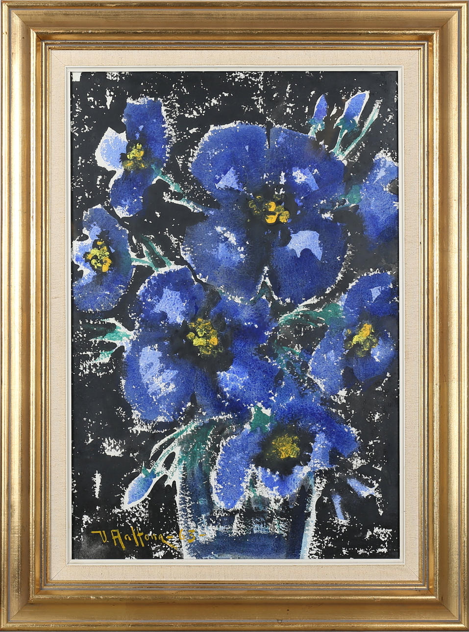 VEIKKO AALTONA. Blomsterstilleben. Blandteknik, signerad och daterad -63.