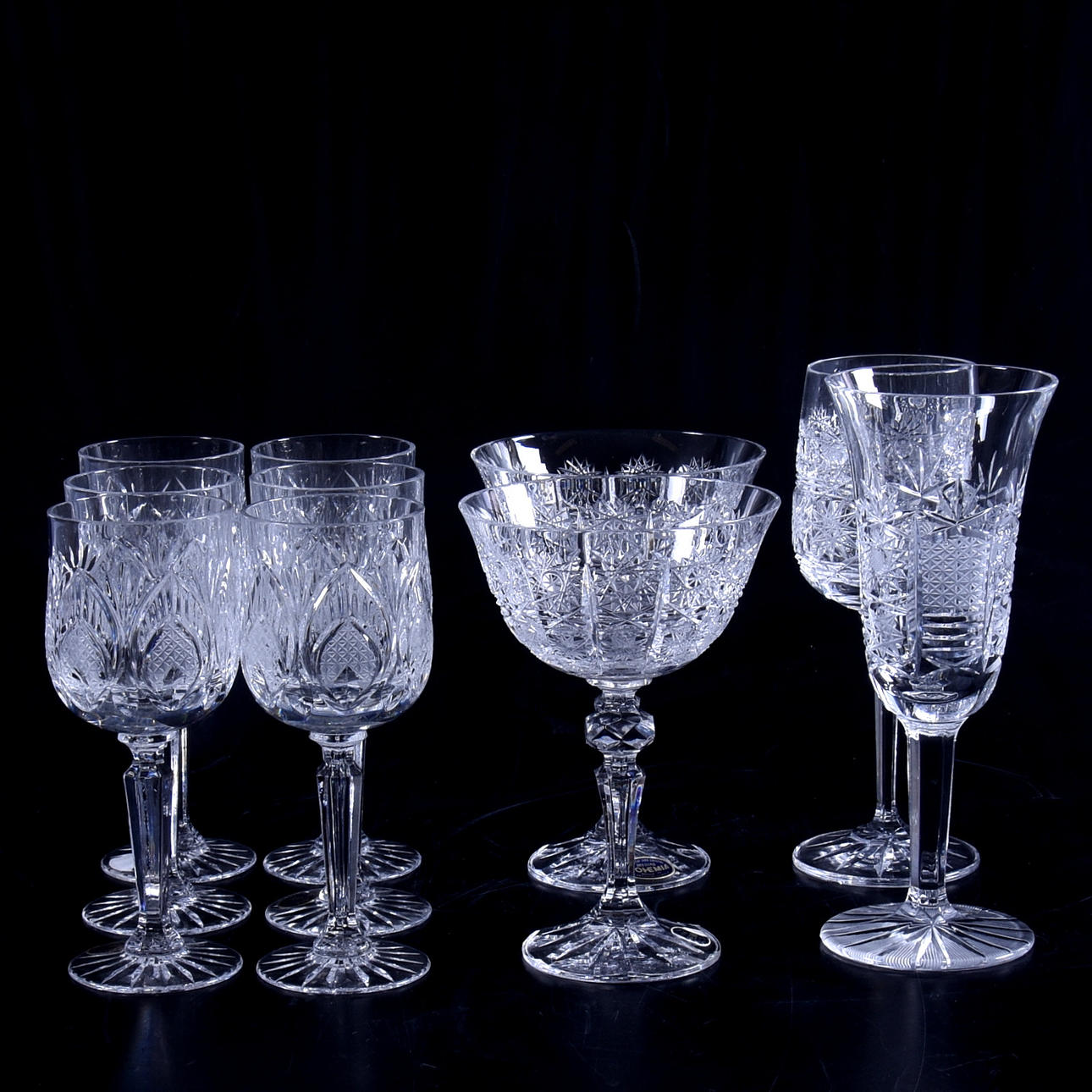 GLASS, 4+6, crystal Bohemia.