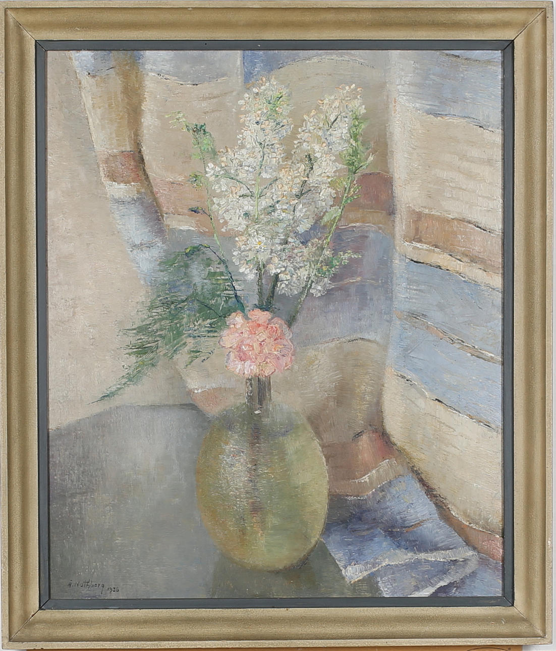 ÅKE NOTHBERG. Stilleben. Olja på duk. Signerad Å Nothberg och daterad 1936.