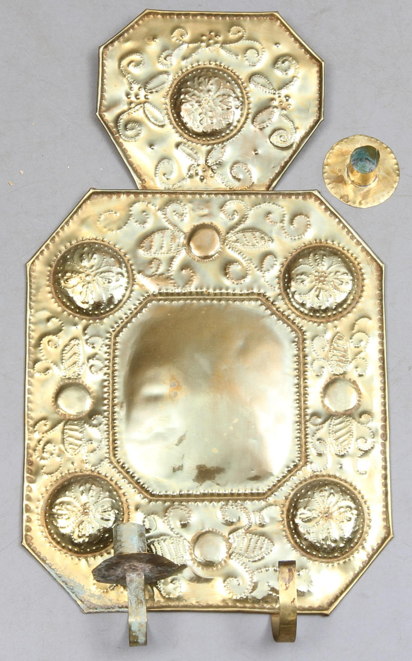 LJUSPLÅT, för 2 ljus, mässing.