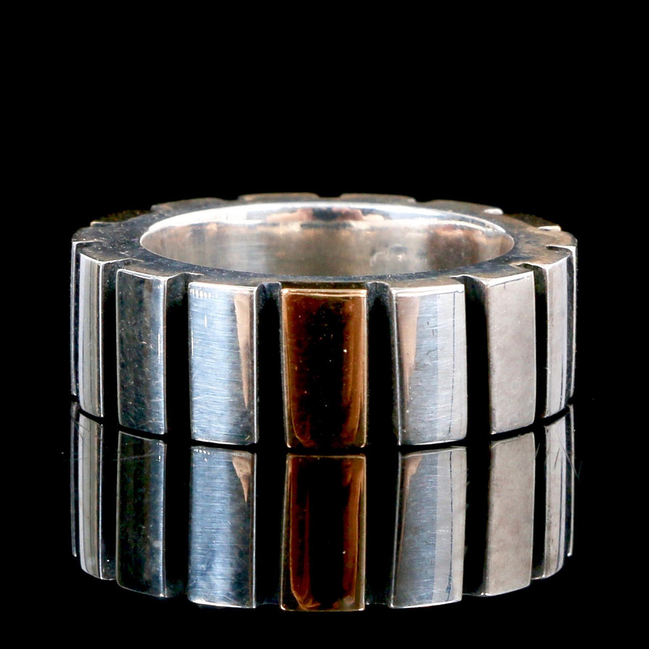 RING, sølv og 18 karat guld, Pia Rauff, Danmark, 1900-tallet.