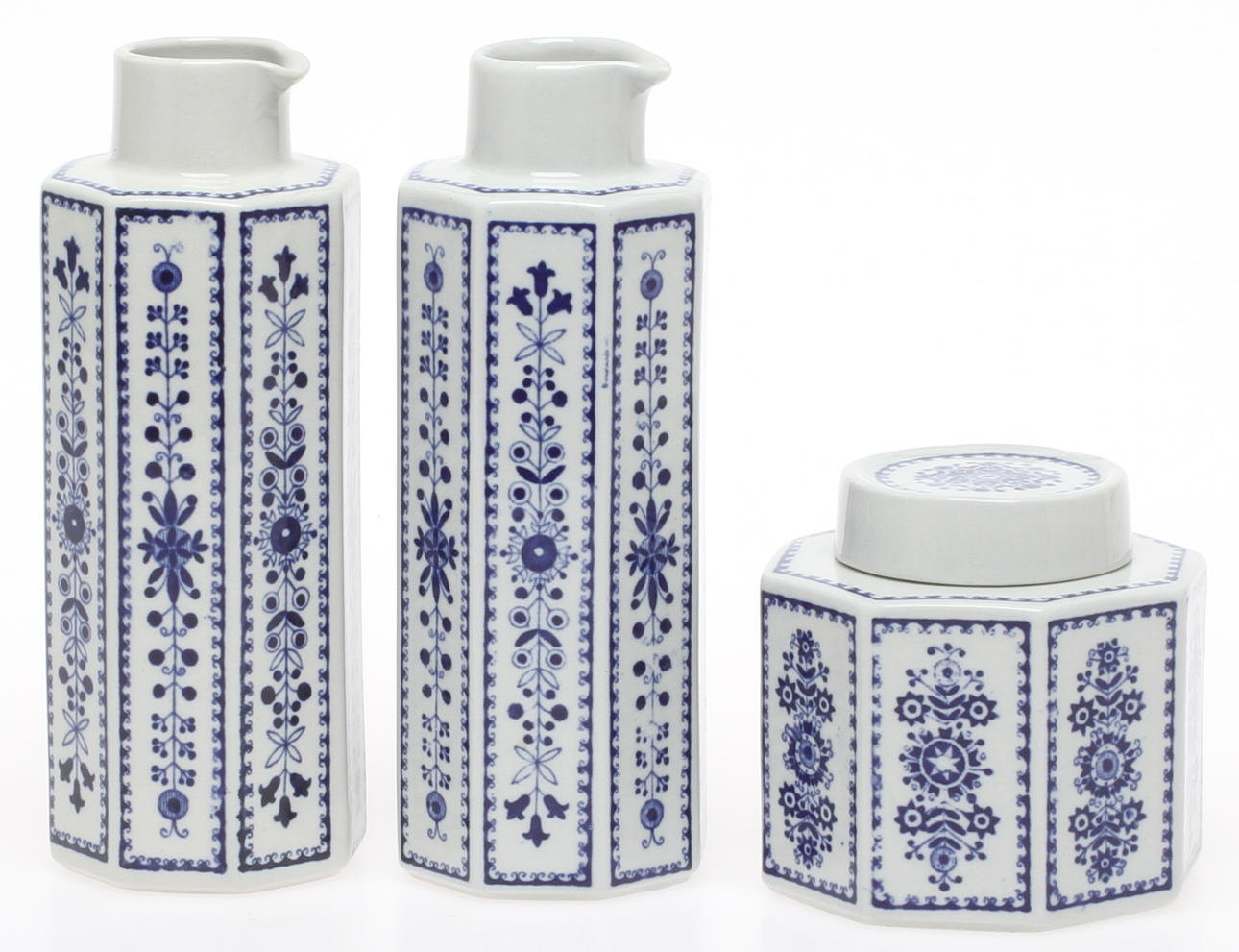 KANNOR, 2 st samt TEBURK MED LOCK, "Kismet", Raija Uosikkinen, Arabia, Finland, 1960-tal.