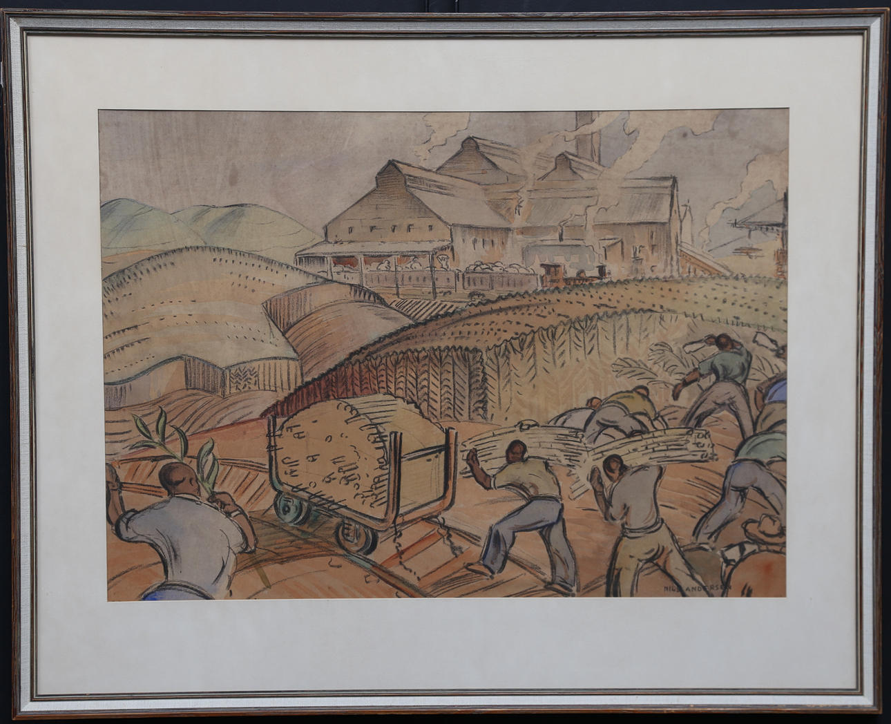 NILS ANDERSEN. Mixed media, signed.