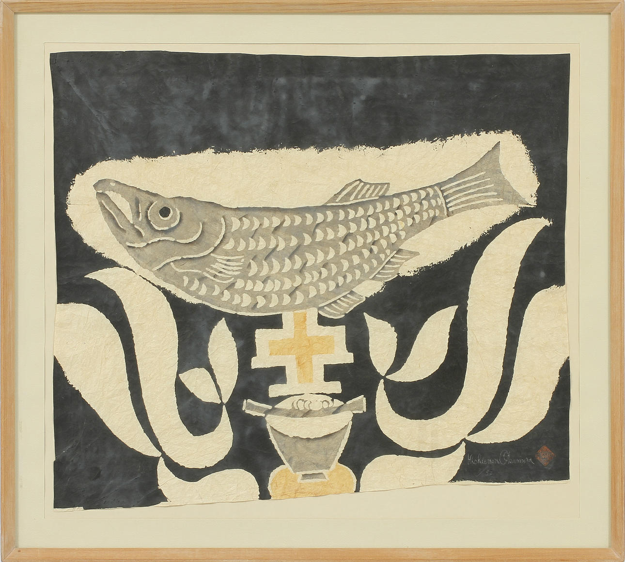 KICHIEMON OKAMURA, träsnitt, sign o numr 8 /50.