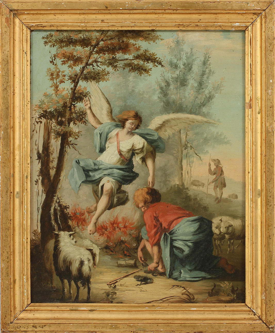 OKÄND KONSTNÄR. Olja på pannå, efter Tintoretto. 1800-tal.