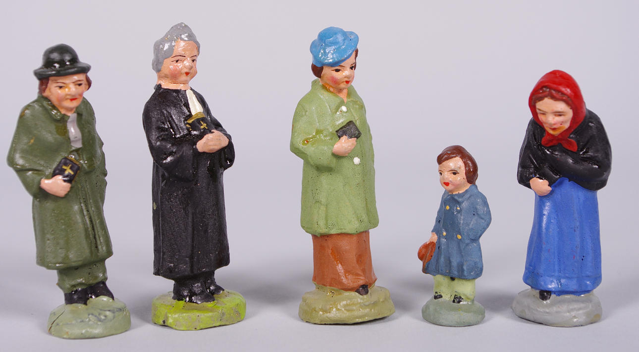 KYRKOFOLK, 5 stycken, Marolin.