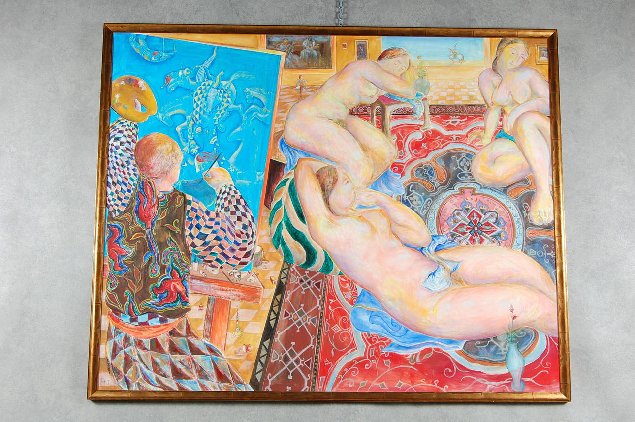 TOMASZ HOLUJ, signerad, olja på duk.