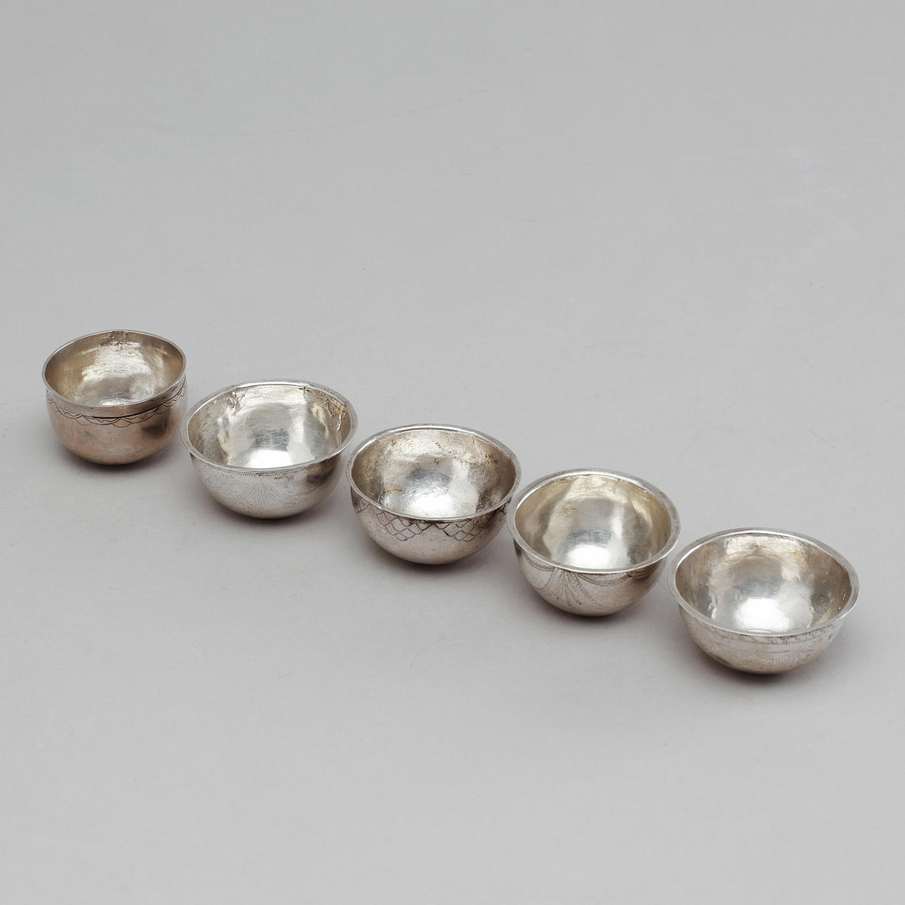 TUMLAR, silver, 5 pcs, 17th-19th century.