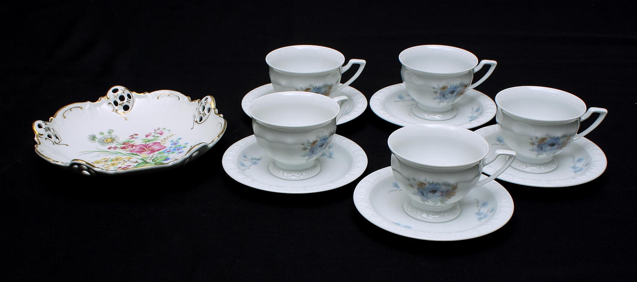 KAFFESERVIS, 10 delar + SKÅLFAT, Rosenthal.