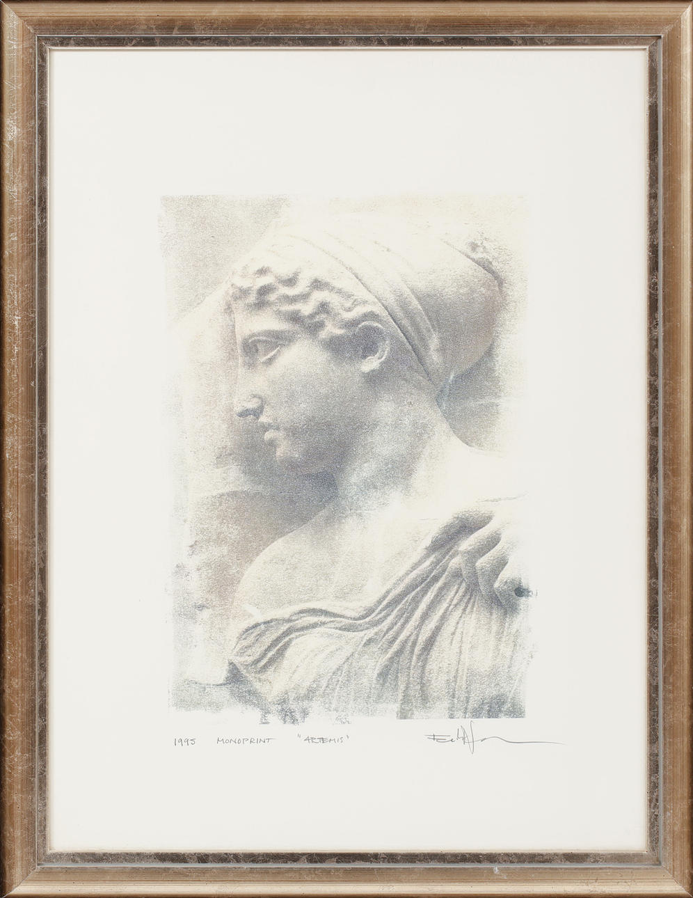 OIDENTFIERAD KONSTNÄR, monoprinter 2 stycken, signerade samt daterade.