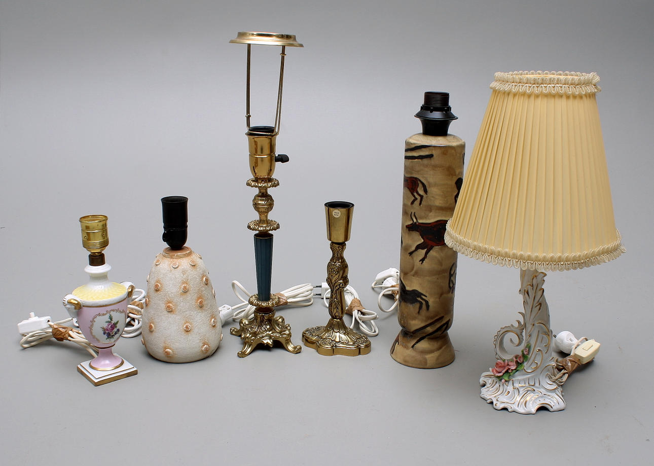 BORDSARMATURER, 6 st, keramik / metall.