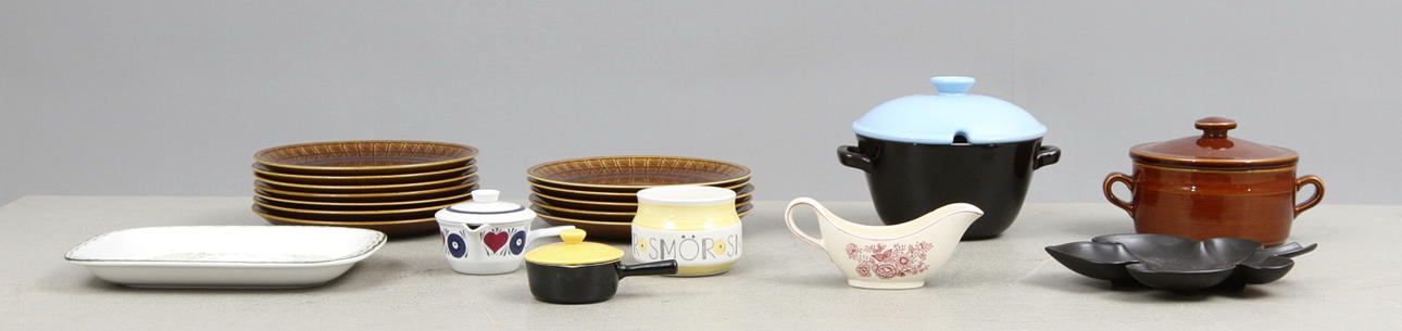 SERVISDELAR, 20 delar, bl.a. Rörstrand.