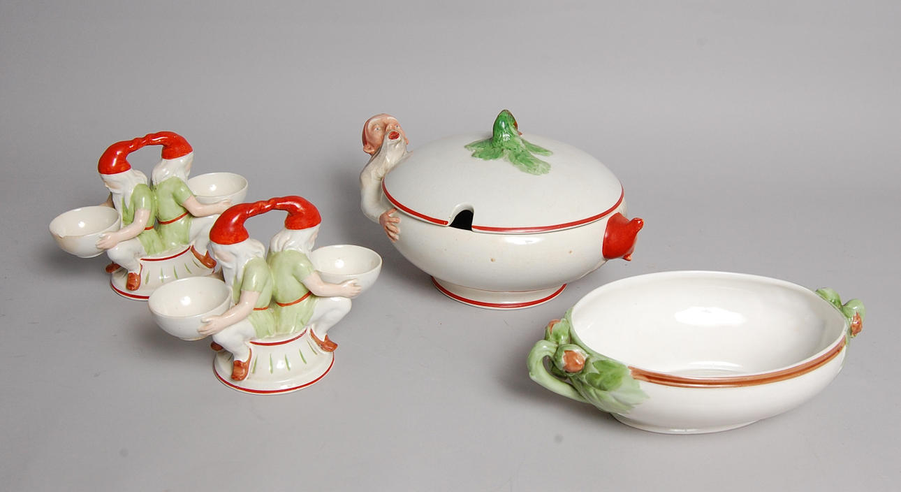 JULSERVIS, Rörstrand, 4 delar, 1900-talets första hälft.