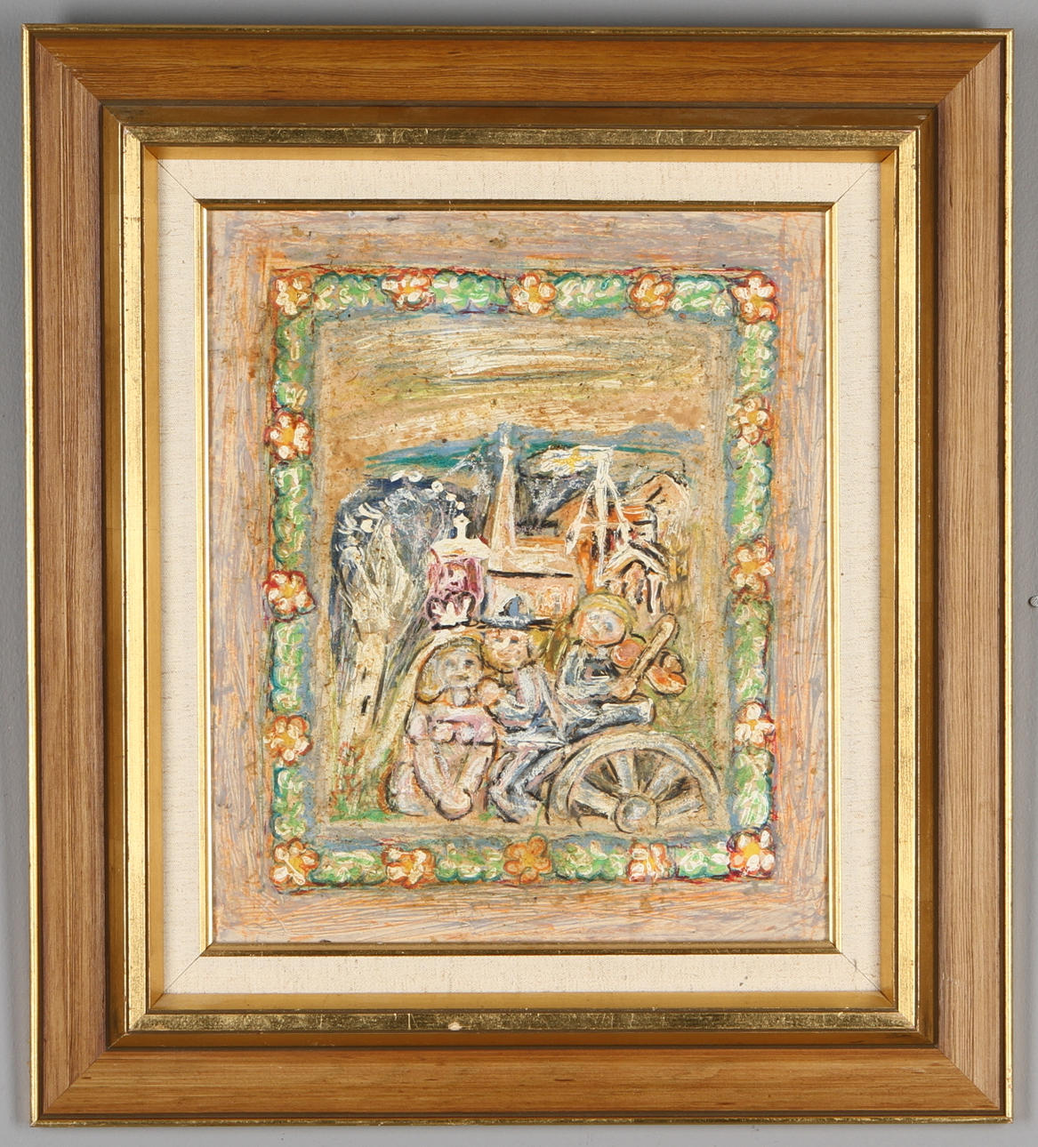 HANS ÅNGSÄTER. "Vårtecken", blandteknik på pannå, monogramsignerad.