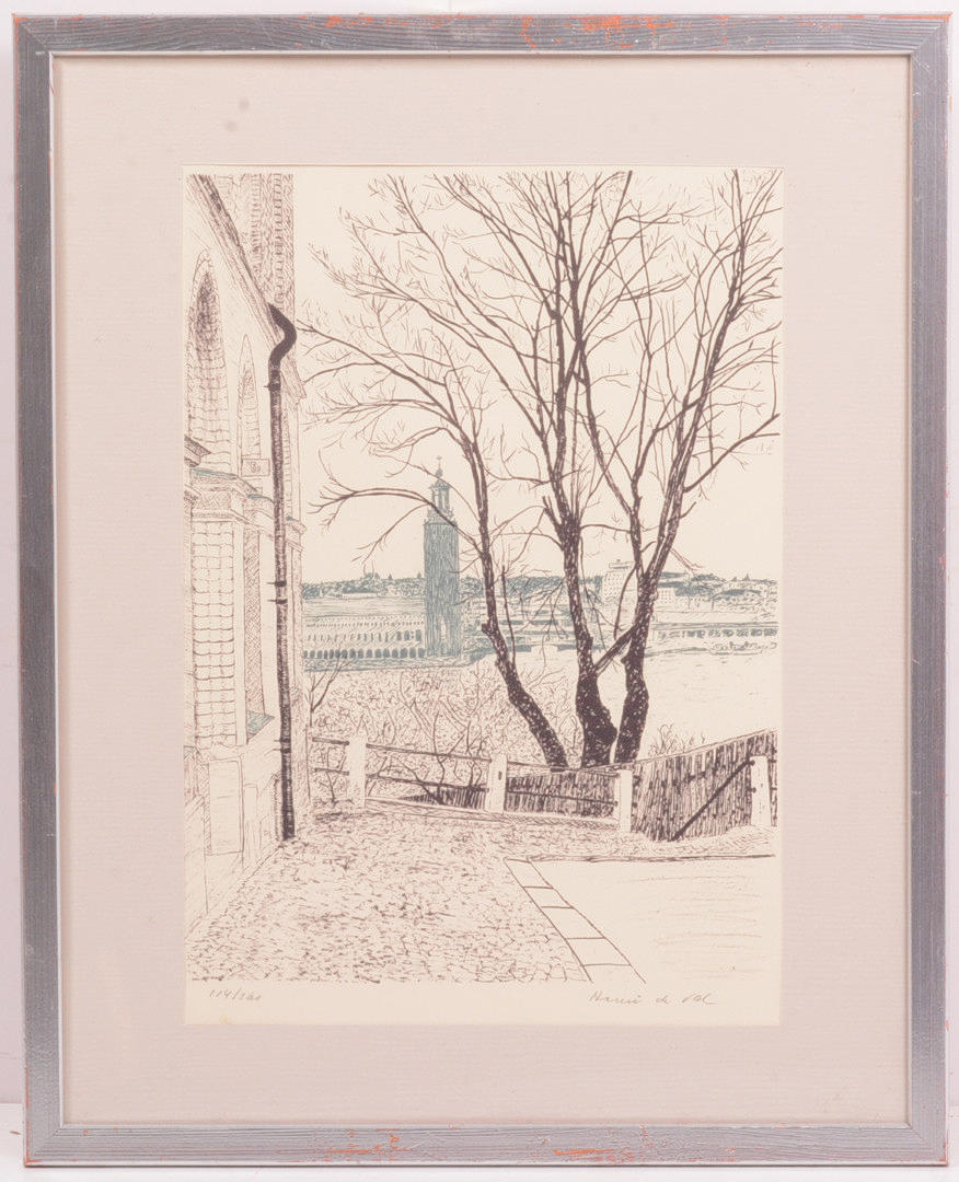 HENRI DE VAL. Stadshuset. Litografi.