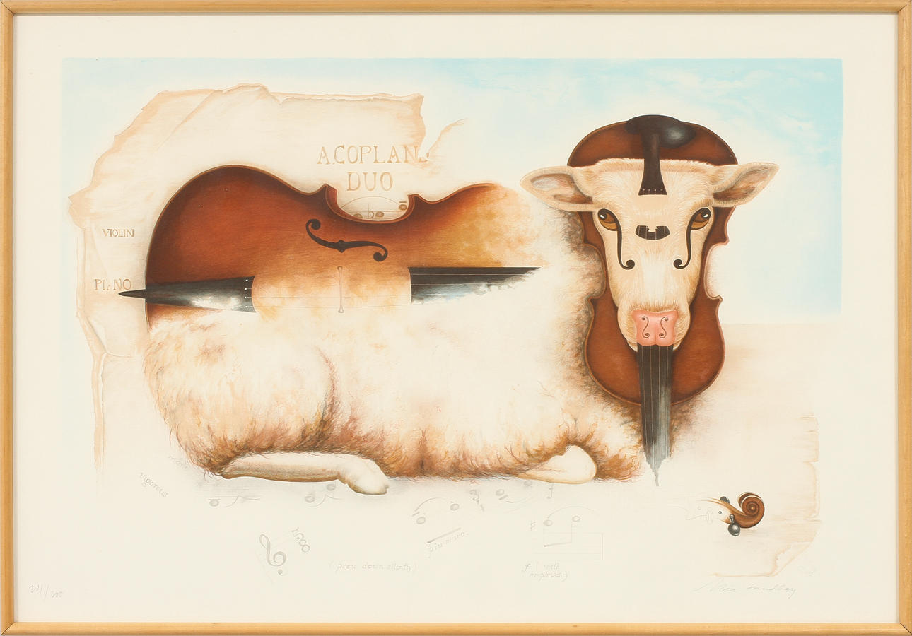 MIA SANDBERG. Färglitografi, signerad och numrerad 201/300.