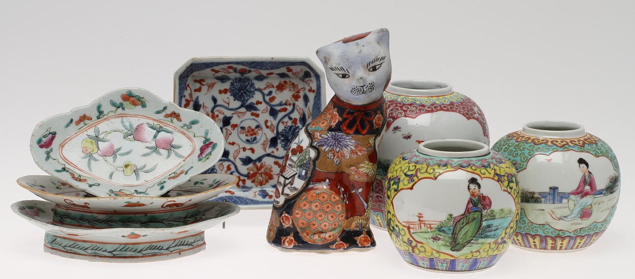 PARTI KERAMIK, 8 delar, orientaliskt, 1800/1900-tal.