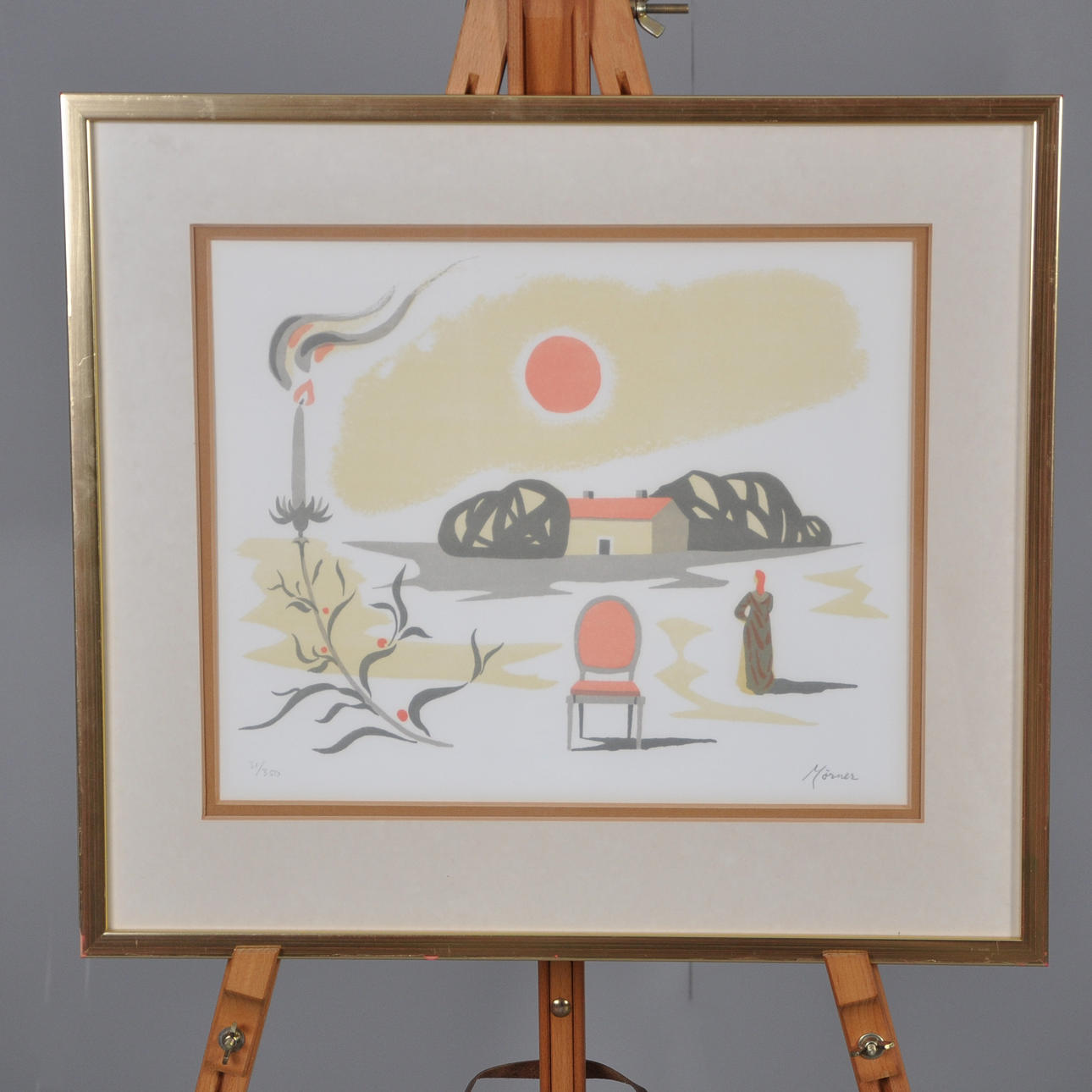 STELLAN MÖRNER. "Vision". Color lithograph.