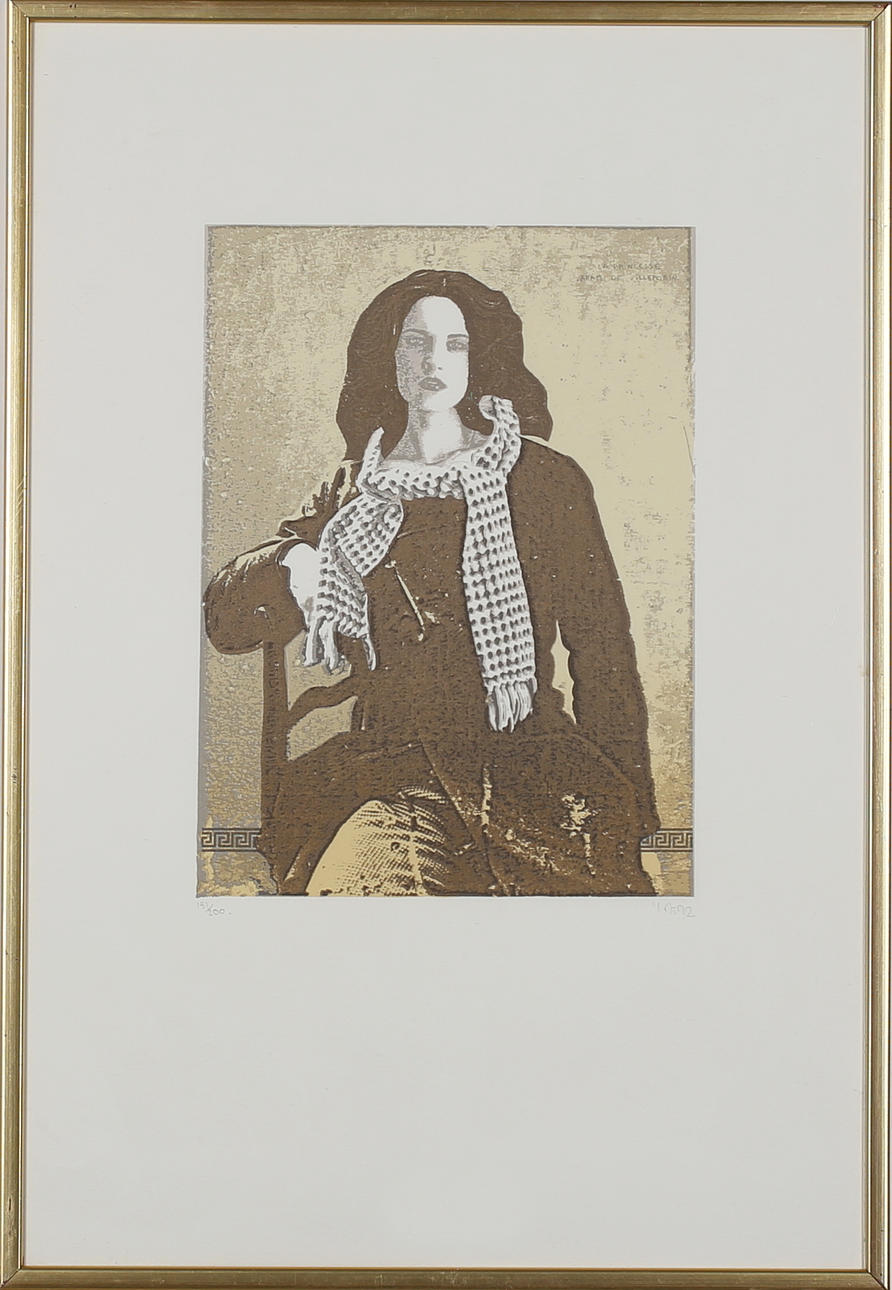 YVES MÉRY. Ung kvinna. Färgserigrafi. Signerad Mery. 151/200.