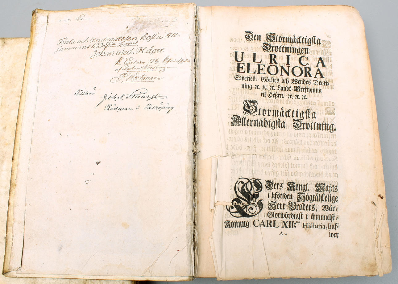 KONUNG CARL den XII:tes HISTORIA, JÖRAN NORDBERG.