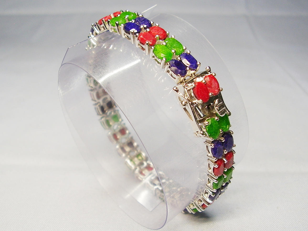 EMERALD - RUBY - SAPPHIRE BRACELET.