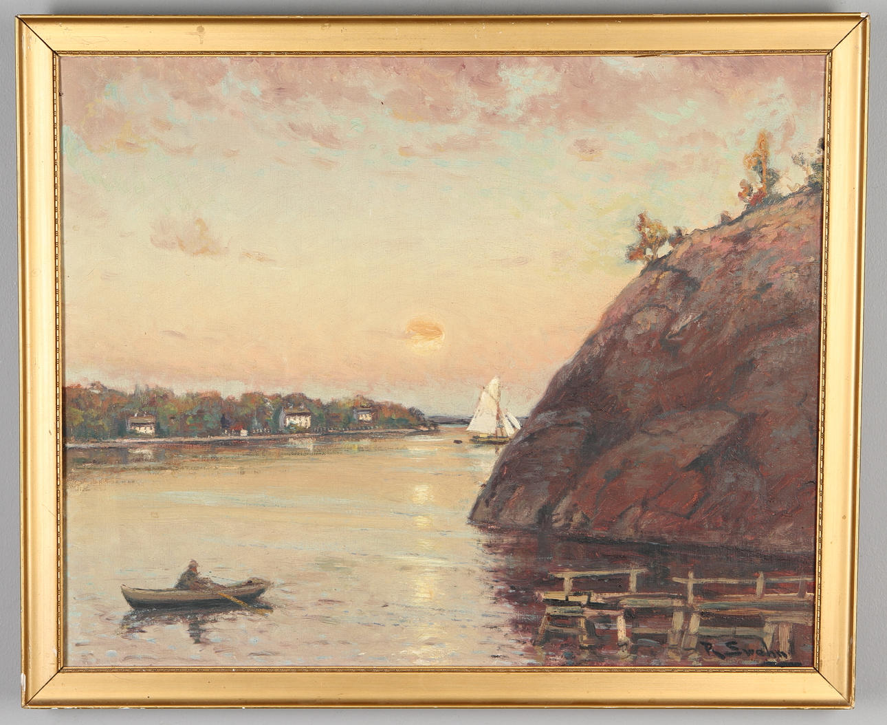 RAGNAR SWAHN. "Blockhusudden", olja på duk, signerad.