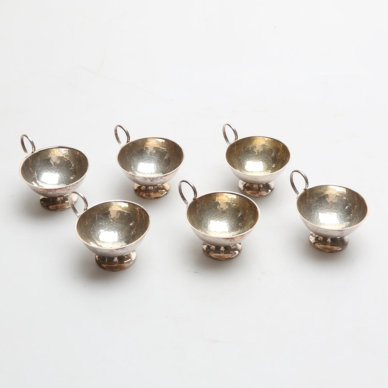MUGS, 6 pcs, silver, total weight 184 grams, 1900s.