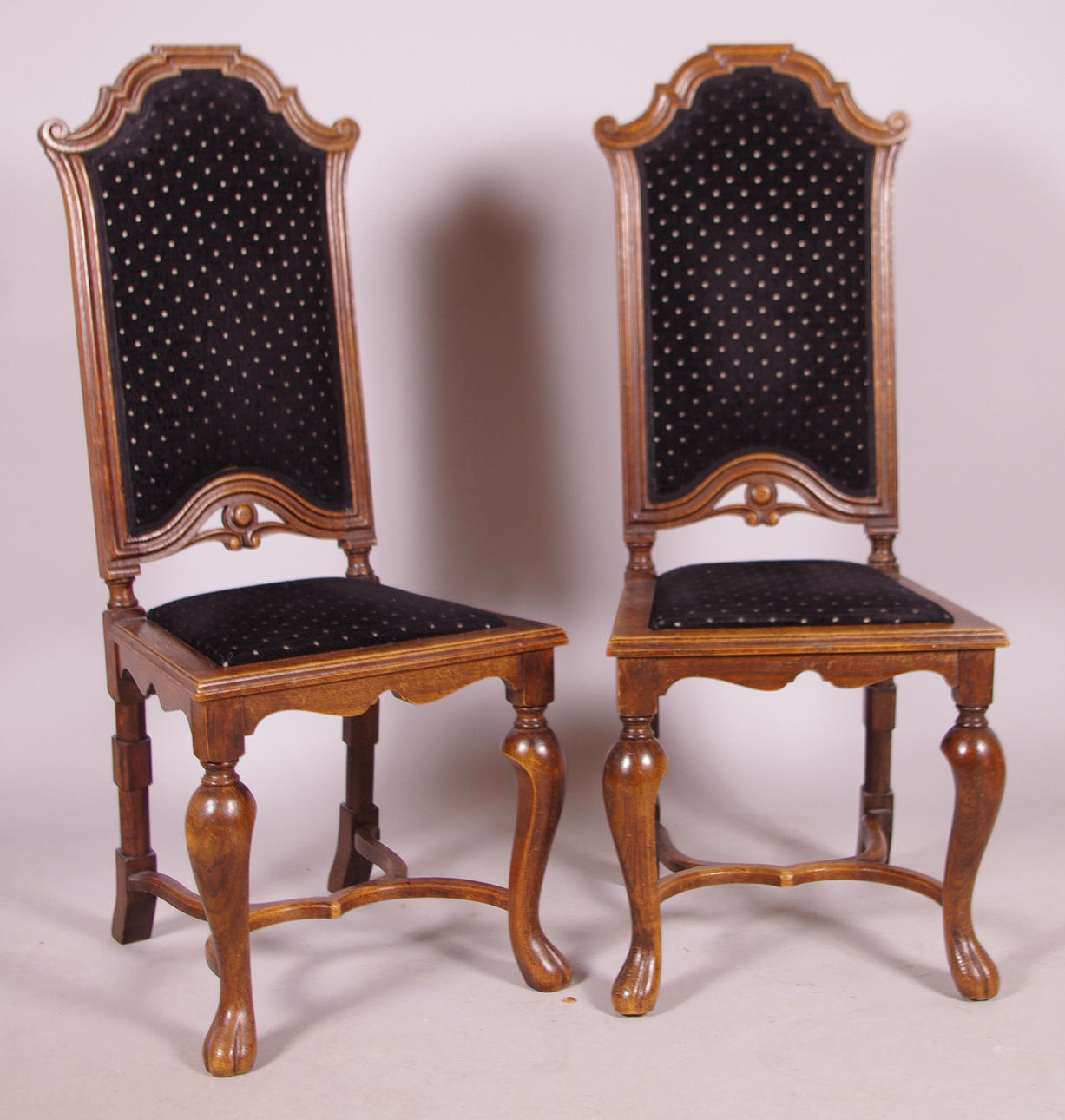 STOLAR, 1 par, ek, barockstil, C. B. Hansens Etablissement.