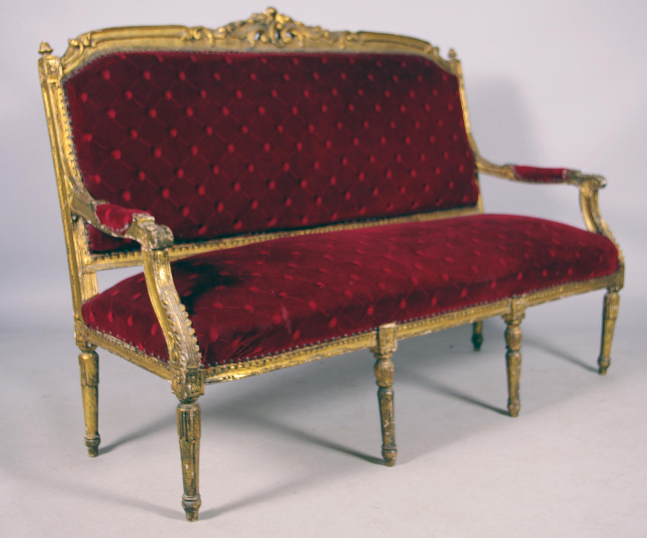 SALONGSSOFFA, förgylld, gustaviansk stil.