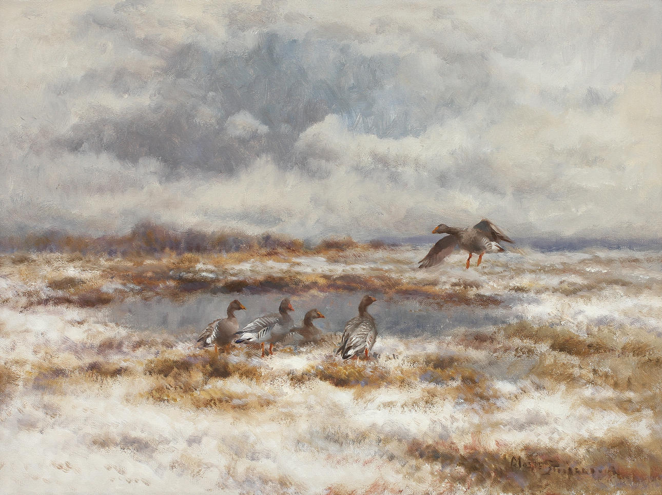 MOSSE STOOPENDAAL. Olja på duk. Signerad.