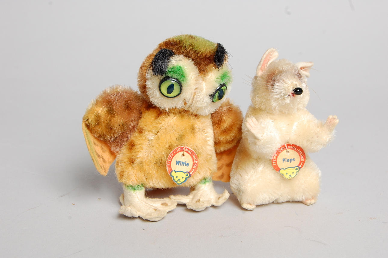 STEIFF, uggla, mus, 1900-talets mitt.