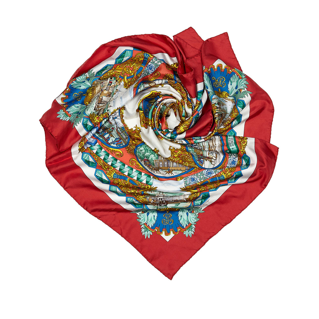 SCARF, silk, "L'entente Cordiale", Hermes.