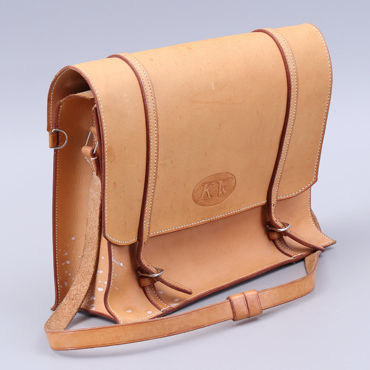 BAG, leather, marked KW.