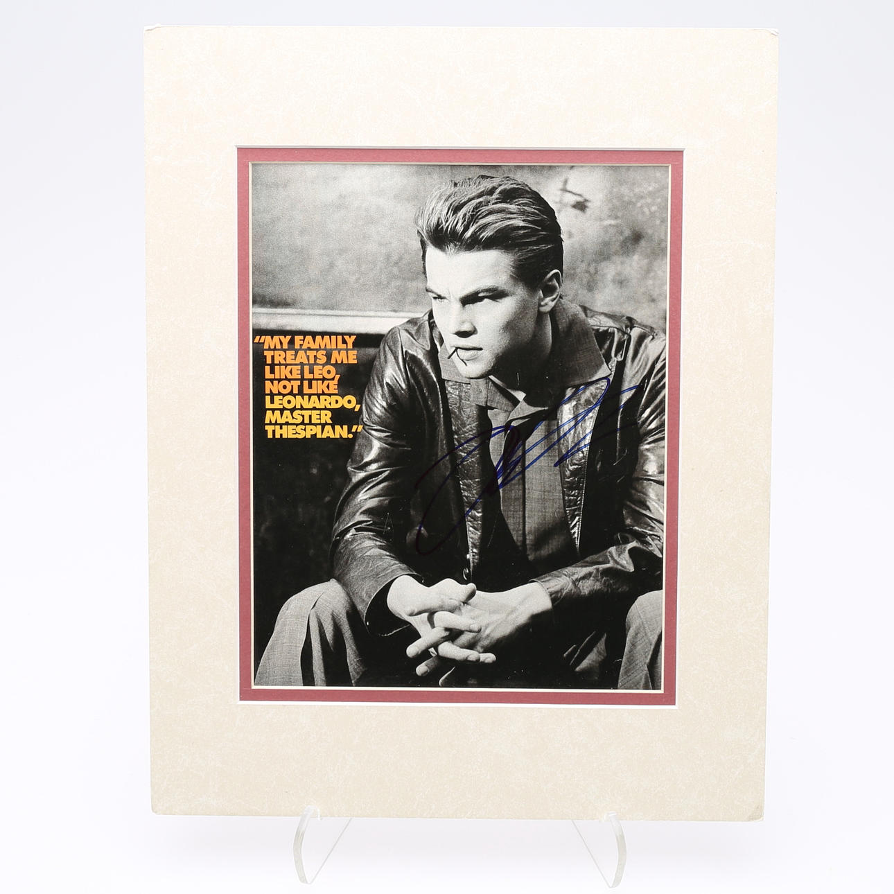 AUTOGRAMM. Leonardo DiCaprio (1974-). US-amerikanischer Schauspieler.