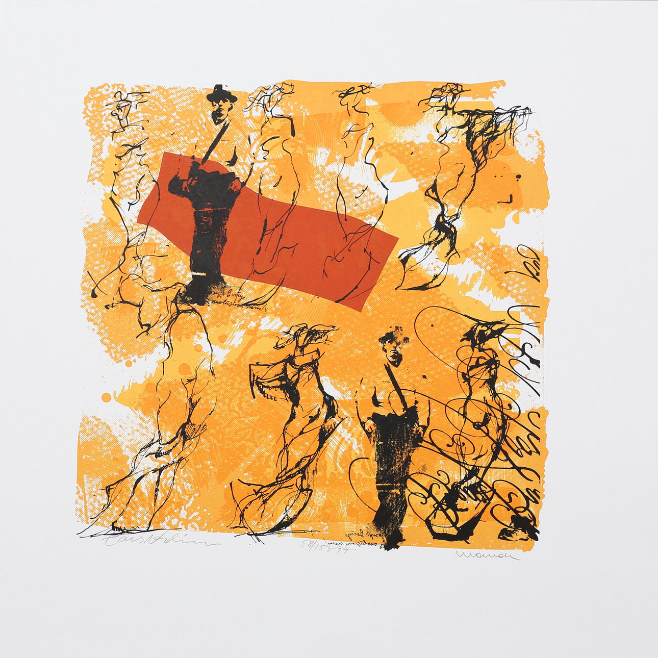 LARS NORDIN/PETER MANDL. Composition, color serigraph no. 58/153-99, signed.