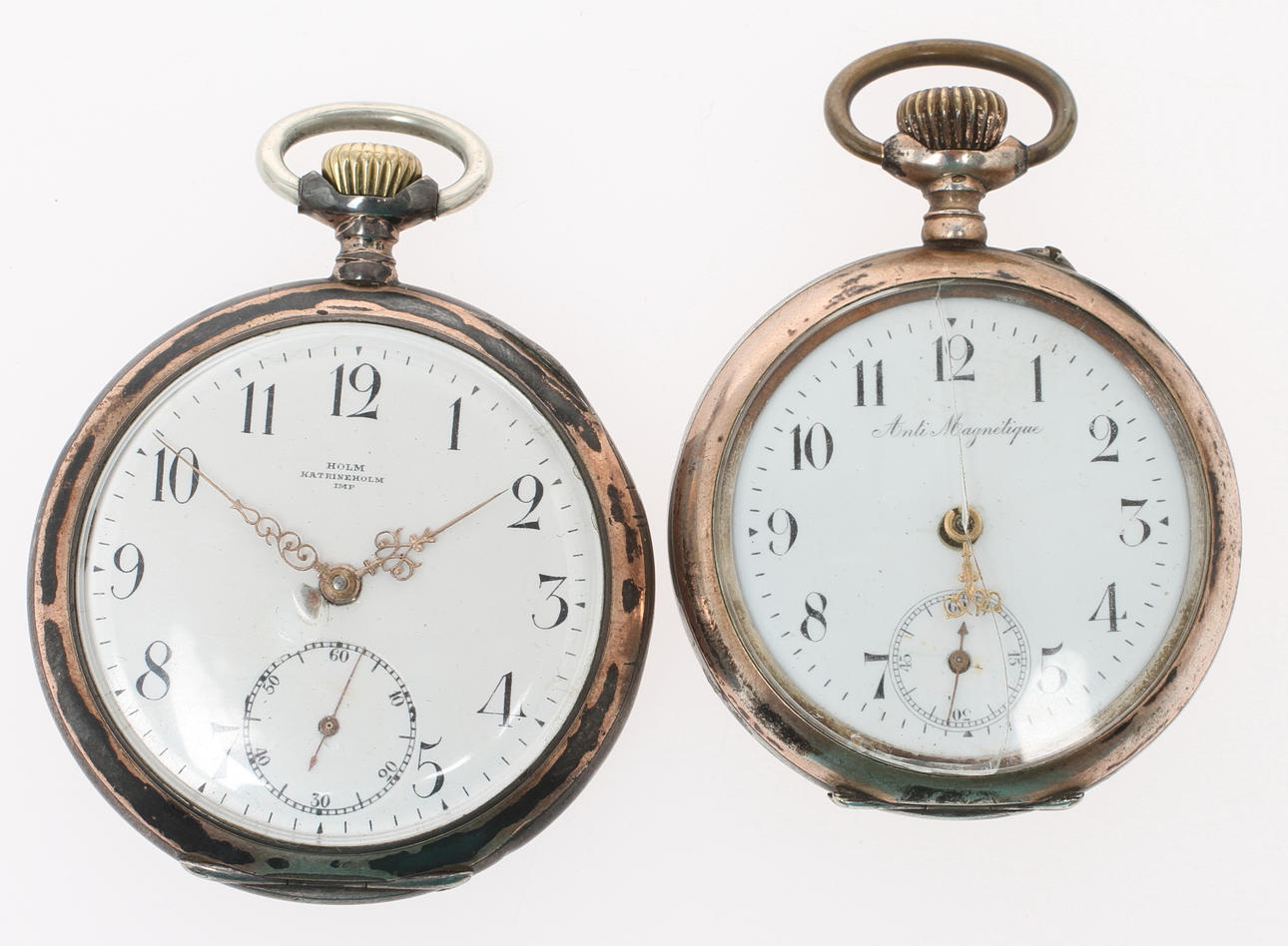 FICKUR, 2 st, silver, omkring 1900.