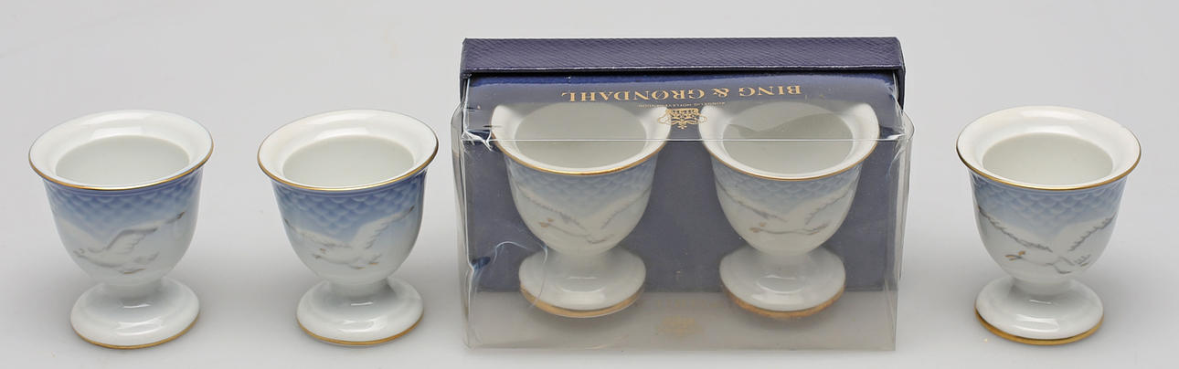 ÄGGKOPPAR, 5 st, porslin, Blå Måsen, Bing & Gröndahl, Danmark.