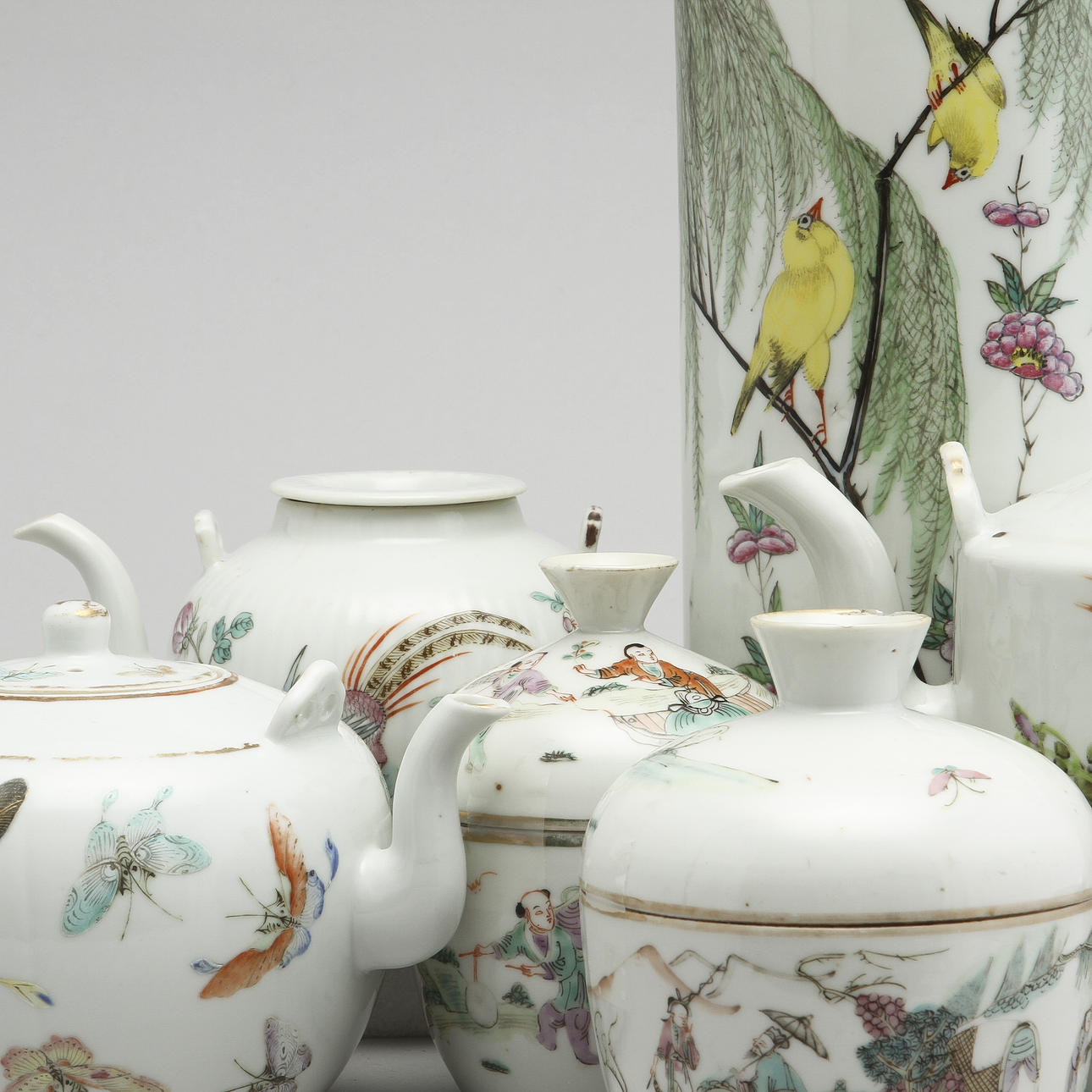 PARTI PORSLIN, 6 delar, Kina, 1800/1900-tal.