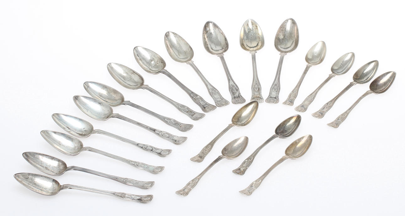 SKEDAR, silver, modell "Engelsk snäck", bla Gustaf Möllenborg, 1800-tal.