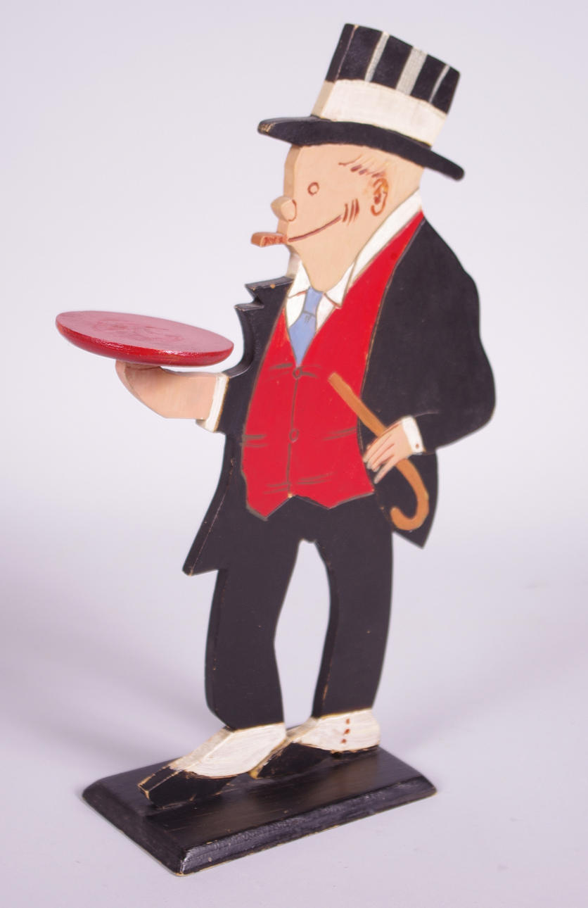 VISITKORTSHÅLLARE, målat trä, Gyllenbom.