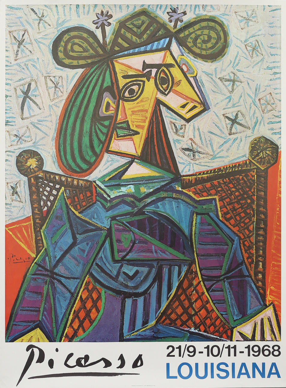 POSTER, offset print, Picasso, 1968, Louisiana.