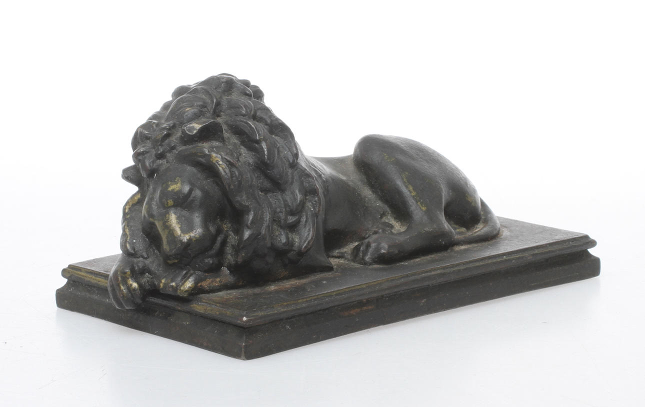 BREVPRESS, krönt av lejon, brons.