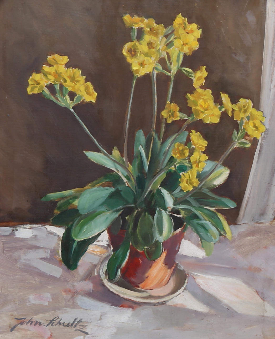 JOHAN SCHULTZ. oil on canvas, signed.