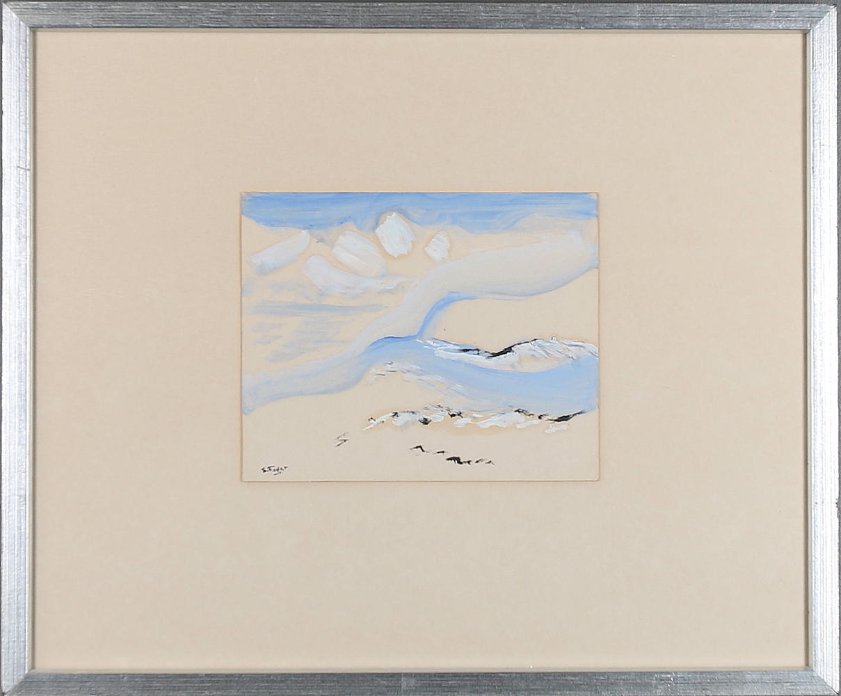 SIXTEN FAGER. Olja på papper, signerad.