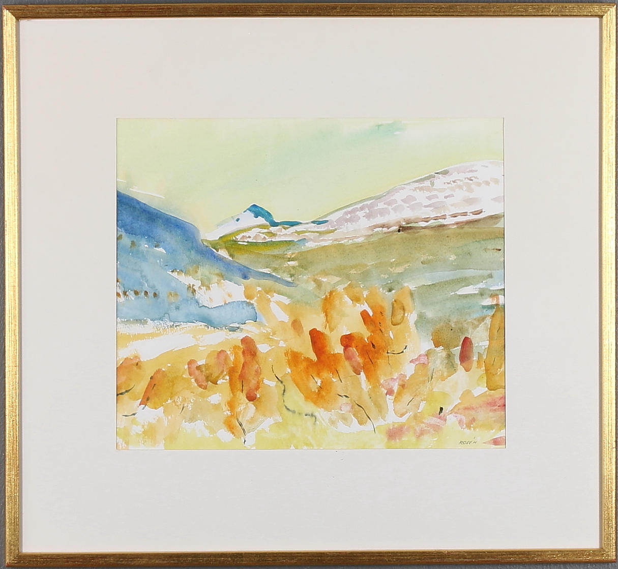 KJELL ROSÉN. Akvarell, signerad.