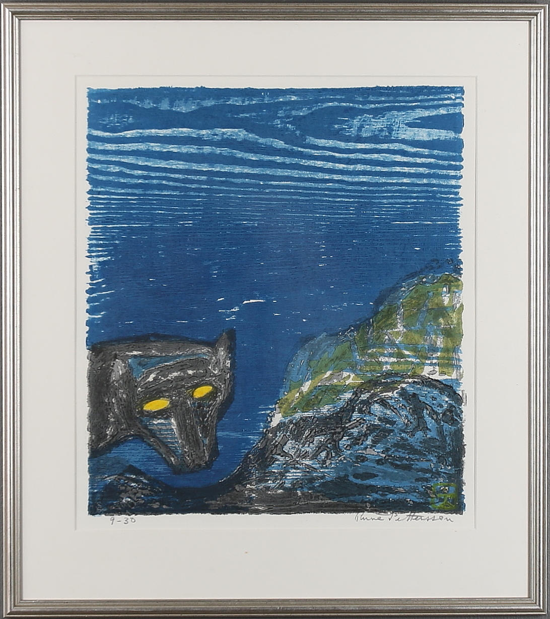 RUNE PETTERSSON. Träsnitt, signerad och numrerad 9/39.